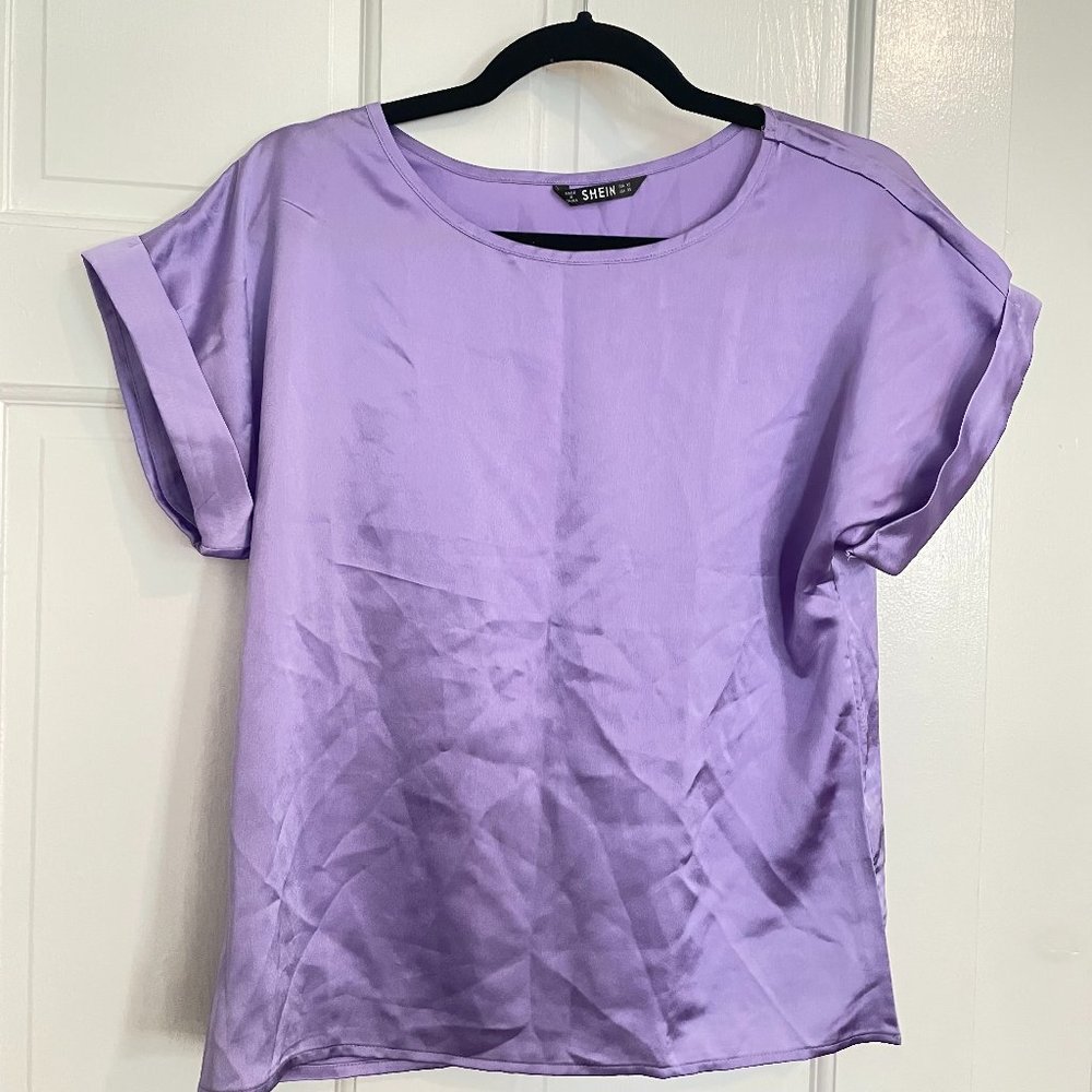 Purple silk t-shirt